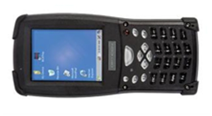 The Handheld Reader: a black handheld computer with a color touch screen beside a keypad.